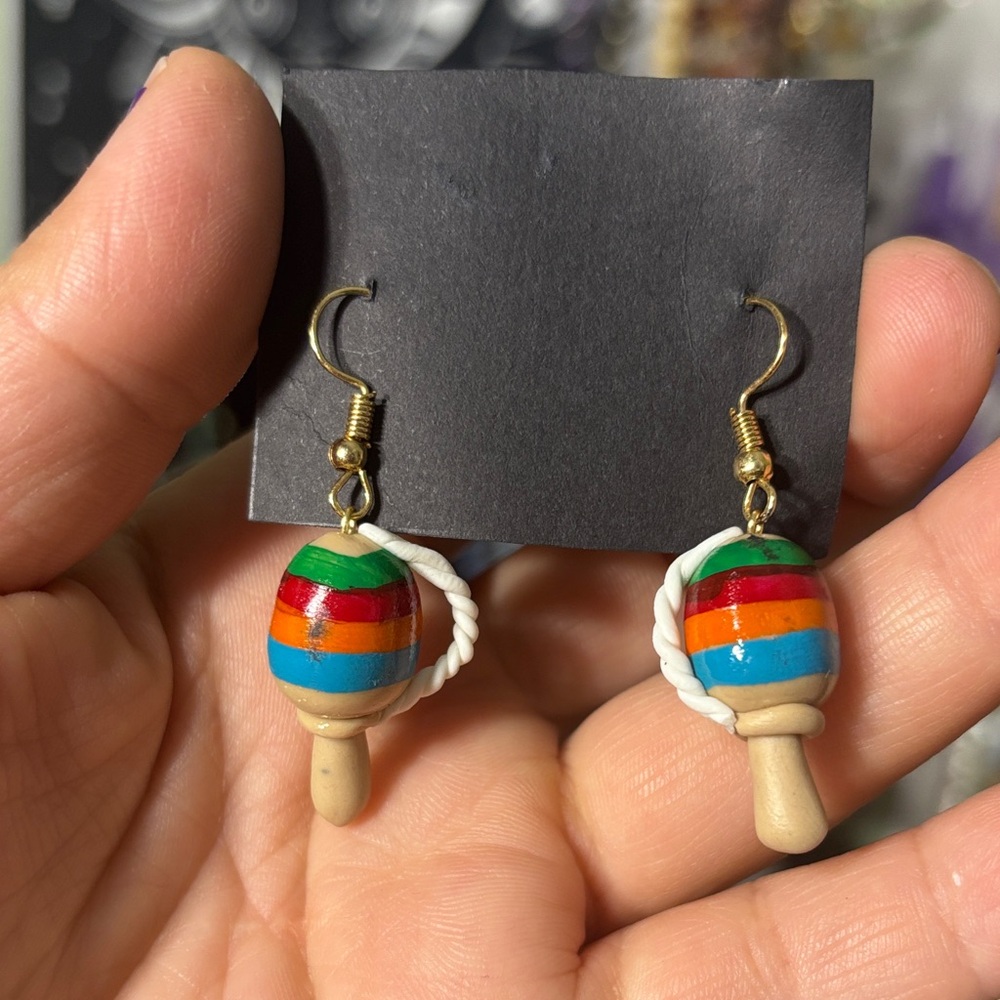 Colorful Mexican Trompo Earrings